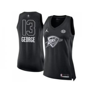 Women Nike Oklahoma City Thunder #13 Paul George Black NBA Jordan Swingman 2018 All-Star Game Jersey