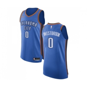 Women's Nike Oklahoma City Thunder #0 Russell Westbrook Authentic Royal Blue Road NBA Jersey - Icon Edition
