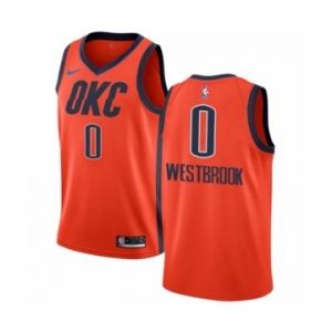 Women's Nike Oklahoma City Thunder #0 Russell Westbrook Orange Swingman Jersey - Earned Edition