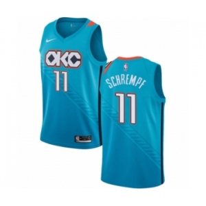 Women's Nike Oklahoma City Thunder #11 Detlef Schrempf Swingman Turquoise NBA Jersey - City Edition