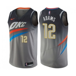 Women's Nike Oklahoma City Thunder #12 Steven Adams Swingman Gray NBA Jersey - City Edition