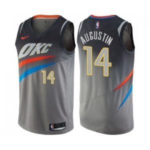 Women's Nike Oklahoma City Thunder #14 D.J. Augustin Swingman Gray NBA Jersey - City Edition