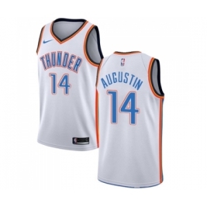 Women's Nike Oklahoma City Thunder #14 D.J. Augustin Swingman White Home NBA Jersey - Association Edition
