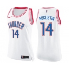 Women's Nike Oklahoma City Thunder #14 D.J. Augustin Swingman White Pink Fashion NBA Jersey