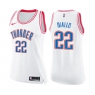Women's Nike Oklahoma City Thunder #22 Hamidou Diallo Swingman White Pink Fashion NBA Jersey