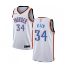 Women's Nike Oklahoma City Thunder #34 Ray Allen Swingman White Home NBA Jersey - Association Edition