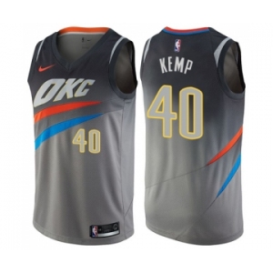 Women's Nike Oklahoma City Thunder #40 Shawn Kemp Swingman Gray NBA Jersey - City Edition