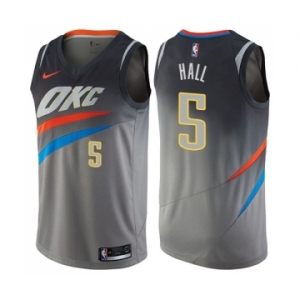 Women's Nike Oklahoma City Thunder #5 Devon Hall Swingman Gray NBA Jersey - City Edition