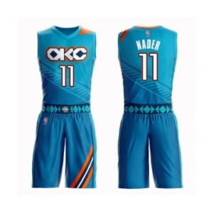 Women's Oklahoma City Thunder #11 Abdel Nader Swingman Turquoise Basketball Suit Jersey - City Edition