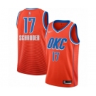 Women's Oklahoma City Thunder #17 Dennis Schroder Swingman Orange Finished Basketball Jersey - Statement Edition