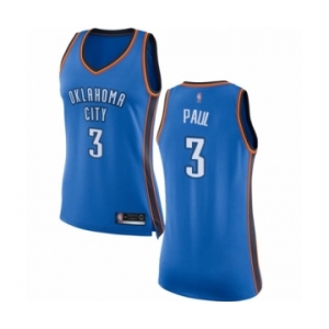 Women's Oklahoma City Thunder #3 Chris Paul Swingman Royal Blue Basketball Jersey - Icon Edition