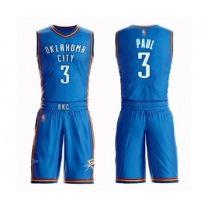Women's Oklahoma City Thunder #3 Chris Paul Swingman Royal Blue Basketball Suit Jersey - Icon Edition