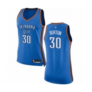 Women's Oklahoma City Thunder #30 Deonte Burton Swingman Royal Blue Basketball Jersey - Icon Edition