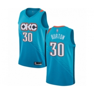 Women's Oklahoma City Thunder #30 Deonte Burton Swingman Turquoise Basketball Jersey - City Edition