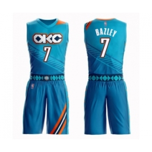 Women's Oklahoma City Thunder #7 Darius Bazley Swingman Turquoise Basketball Suit Jersey - City Edition