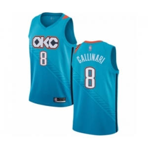 Women's Oklahoma City Thunder #8 Danilo Gallinari Swingman Turquoise Basketball Jersey - City Edition