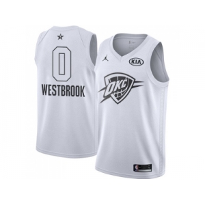 Youth Nike Oklahoma City Thunder #0 Russell Westbrook White NBA Jordan Swingman 2018 All-Star Game Jersey