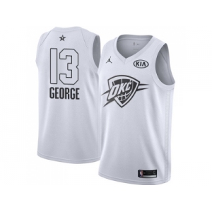 Youth Nike Oklahoma City Thunder #13 Paul George White NBA Jordan Swingman 2018 All-Star Game Jersey
