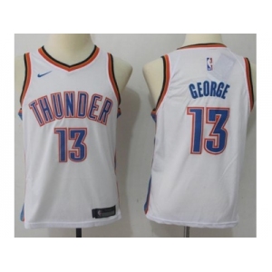 Youth Nike Oklahoma City Thunder #13 Paul George White NBA Swingman Jersey