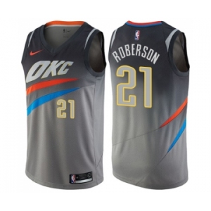 Youth Nike Oklahoma City Thunder #21 Andre Roberson Swingman Gray NBA Jersey - City Edition