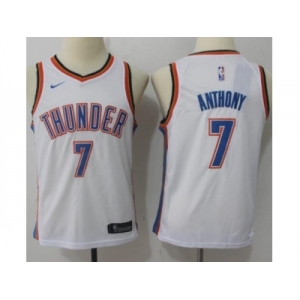 Youth Nike Oklahoma City Thunder #7 Carmelo Anthony White NBA Swingman Jersey