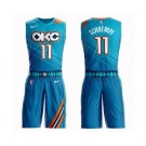 Youth Oklahoma City Thunder #11 Detlef Schrempf Swingman Turquoise Basketball Suit Jersey - City Edition