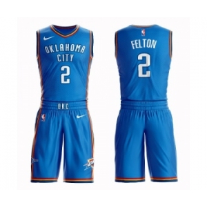 Youth Oklahoma City Thunder #2 Raymond Felton Swingman Royal Blue Basketball Suit Jersey - Icon Edition