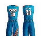 Youth Oklahoma City Thunder #30 Deonte Burton Swingman Turquoise Basketball Suit Jersey - City Edition