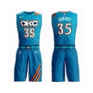 Youth Oklahoma City Thunder #35 Kevin Durant Swingman Turquoise Basketball Suit Jersey - City Edition