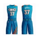 Youth Oklahoma City Thunder #37 Kevin Hervey Swingman Turquoise Basketball Suit Jersey - City Edition