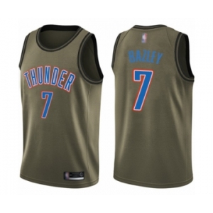 Youth Oklahoma City Thunder #7 Darius Bazley Swingman Green Salute to Service Basketball Jersey