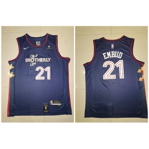 76ers #21 Joel Embiid Navy Nike 2023-24 City Edition Swingman Jersey
