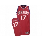 Men Adidas Philadelphia 76ers #17 JJ Redick Authentic Red Road NBA Jersey