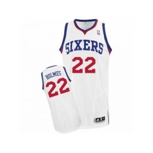 Men Adidas Philadelphia 76ers #22 Richaun Holmes Authentic White Home NBA Jersey