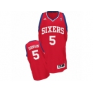 Men Adidas Philadelphia 76ers #5 Amir Johnson Swingman Red Road NBA Jersey