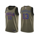 Men Nike Philadelphia 76ers #13 Wilt Chamberlain Green Salute to Service NBA Swingman Jersey