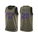 Men Nike Philadelphia 76ers #20 Markelle Fultz Green Salute to Service NBA Swingman Jersey