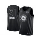 Men Nike Philadelphia 76ers #21 Joel Embiid Black NBA Jordan Swingman 2018 All-Star Game Jersey