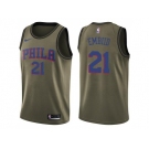 Men Nike Philadelphia 76ers #21 Joel Embiid Green Salute to Service NBA Swingman Jersey