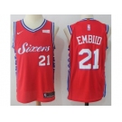 Men Nike Philadelphia 76ers #21 Joel Embiid Red NBA Swingman Jersey