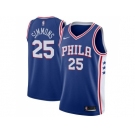 Men Nike Philadelphia 76ers #25 Ben Simmons Blue Stitched NBA Swingman Jersey