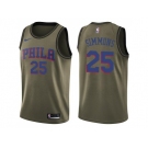 Men Nike Philadelphia 76ers #25 Ben Simmons Green Salute to Service NBA Swingman Jersey