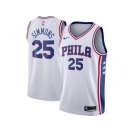 Men Nike Philadelphia 76ers #25 Ben Simmons White Stitched NBA Swingman Jersey