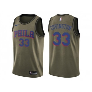 Men Nike Philadelphia 76ers #33 Robert Covington Green Salute to Service NBA Swingman Jersey