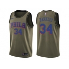 Men Nike Philadelphia 76ers #34 Charles Barkley Green Salute to Service NBA Swingman Jersey