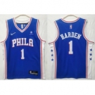 Men Philadelphia 76ers #1 James Harden Blue City edition Stitched jersey