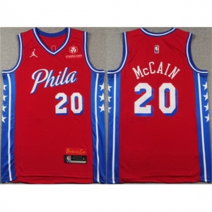 Men Philadelphia 76ers #20 Jared McCain Red Statement Edition Stitched Jersey