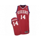 Men's Adidas Philadelphia 76ers #14 Sergio Rodriguez Authentic Red Road NBA Jersey