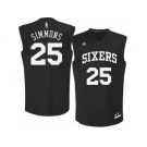 Men's Adidas Philadelphia 76ers #25 Ben Simmons Authentic Black Fashion NBA Jersey