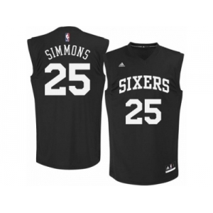 Men's Adidas Philadelphia 76ers #25 Ben Simmons Authentic Black Fashion NBA Jersey